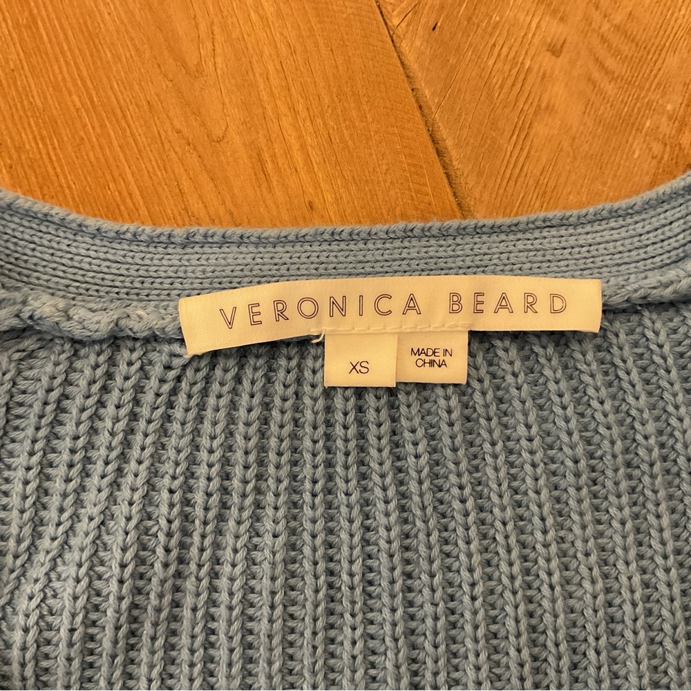 Veronica Beard Parula Cardigan XS Blue Ivoryβ Green Ombre Dip Dye Knit - Picture 5 of 8